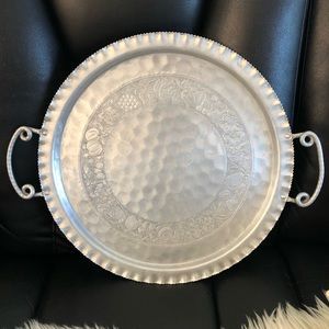 Vintage Cromwell Hand Wrought Aluminum Serving Tray